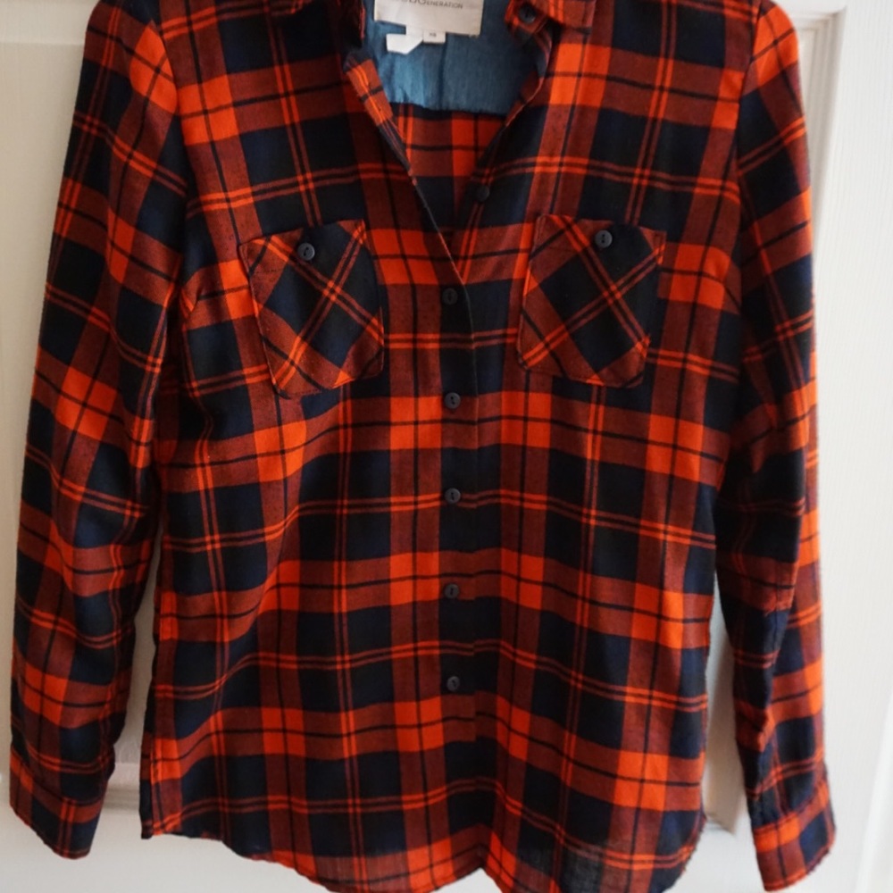 BCBGeneration Plaid button down